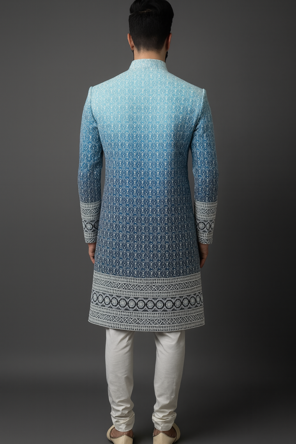 Elegant Firozi Embroidery Sherwani for Weddings