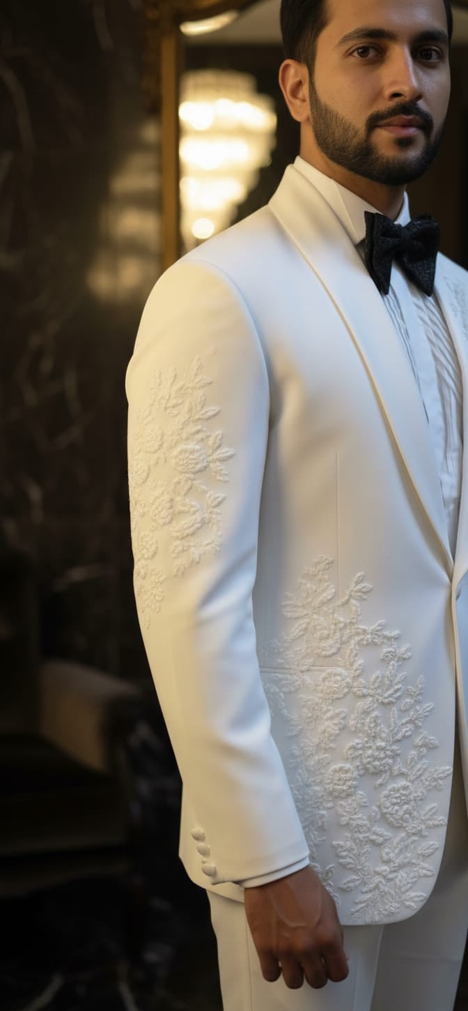 WHITE HAND WORK EMBROIDERY BLAZER