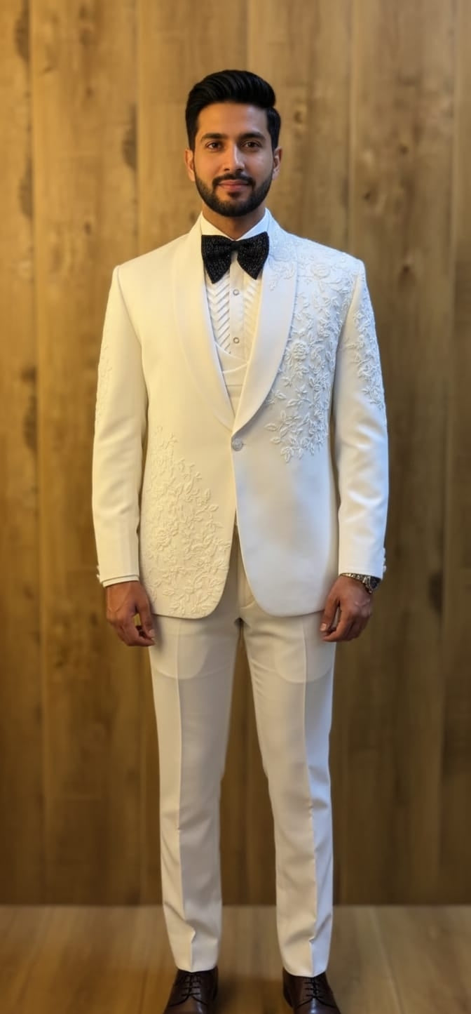 WHITE HAND WORK EMBROIDERY BLAZER