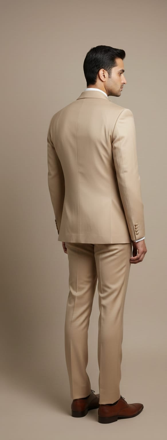 Luxury Beige Embroidered Blazer with Golden Pearl Handwork